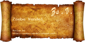 Zsebe Vendel névjegykártya